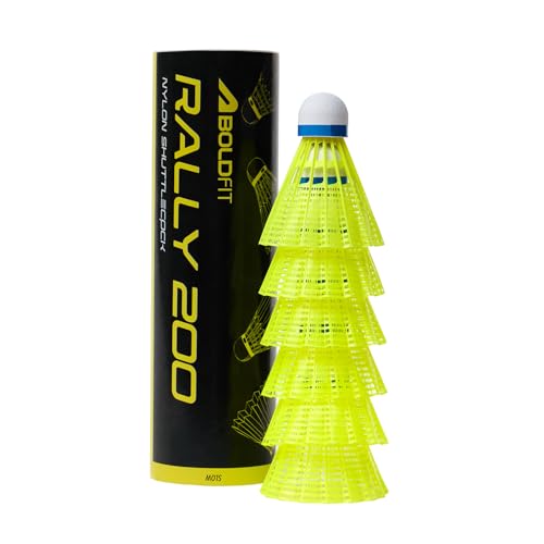 Boldfit Badminton Shuttlecock Set 6pcs High Durability Badminton Nylon Shuttle with Nat…