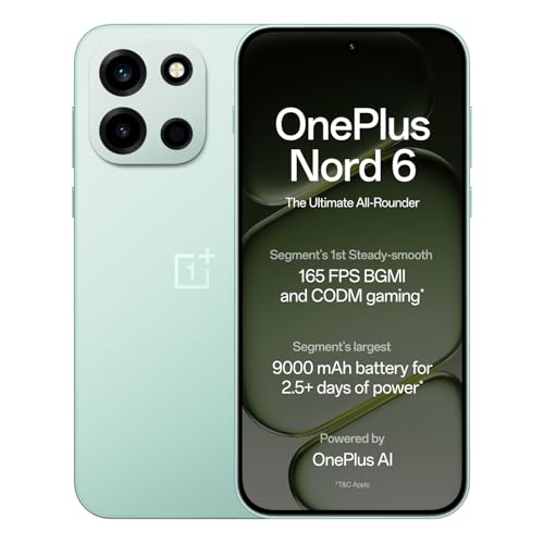 OnePlus Nord 6 | 8GB+256GB | Fresh Mint | Snapdragon 8s Gen 4 | Segment's First Stable…