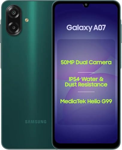 Samsung Galaxy A07 LTE (Green, 4GB RAM, 64GB Storage) | 50MP Dual Camera | 6.7 Inch HD+…