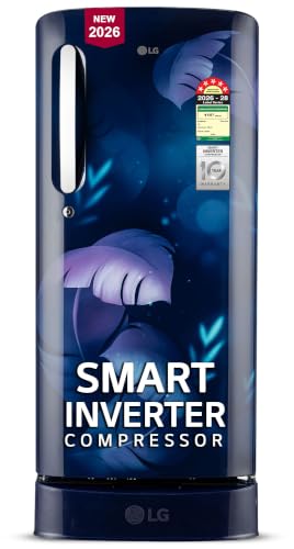 LG 185 L, 5 Star, Smart Inverter, Direct Cool Single Door Refrigerator (GLD1956ZABI, Bl…