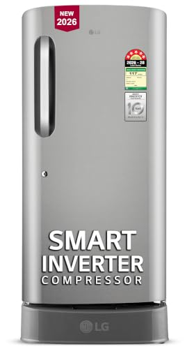 LG 210 L, 5 Star, Smart Inverter, Direct Cool Single Door Refrigerator (GLD2256ZAPZ, Sh…