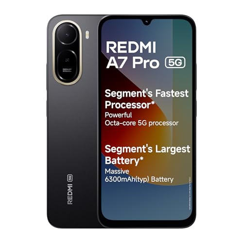 REDMI A7 Pro 5G (Black, 4GB RAM,128GB Storage) | Segment's Fastest Processor | Segment'…