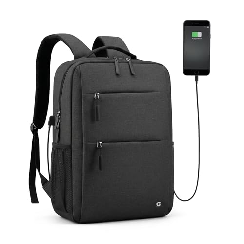 GadgetBite Graphite 20L Laptop Backpack with 15.6" Laptop Compartment, USB Charging Por…