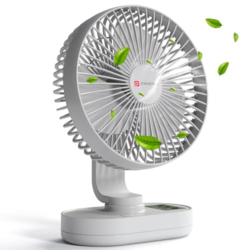 Portronics Airloop Portable & Rechargeable Desk Fan with Automatic 92° Oscillation, 6.1…