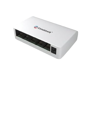 Consistent 5-Port Fast Ethernet Desktop Switch (CT-DS-05PN)- 10/100Mbps Compact Network…