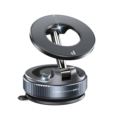 VeeDee Magnetic Car Phone Mount – 360° Vacuum Suction Magnetic Phone Holder for Car Das…
