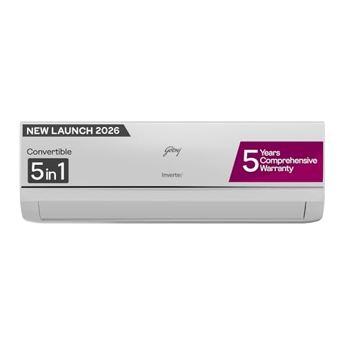 Godrej 1 Ton 3 Star Inverter Split AC with 5-In-1 Convertible Cooling | 5 Years Compreh…