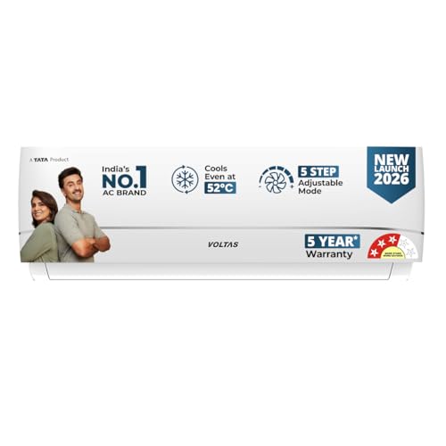 Voltas 1.42 ton 3 star, New star rated, Inverter Split AC (Copper, Convertible 5-in-1 C…