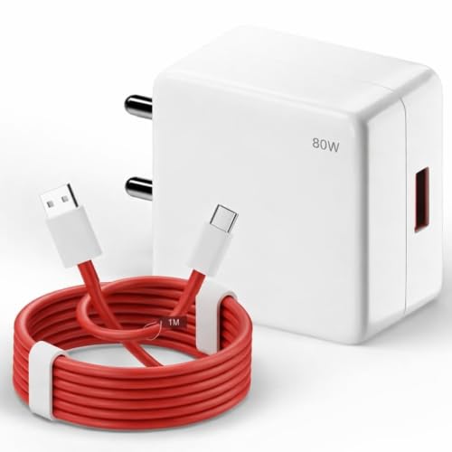 80W SuperVOOC FastCharger with Type C Cable, Fast Charger Type C Charger Adapter, Charg…