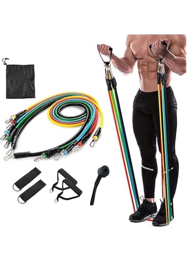 Resistance Bands Set Up to 150LBS, 5 Pcs Training Fitness Tubes with Handle Door Anchor…