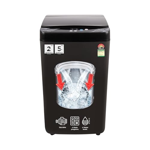 Midea 7.5 Kg 5 Star Fully Automatic Top Load Washing Machine, Spiral Stream Tub, Dual W…
