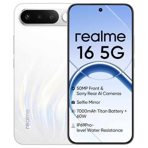 realme 16 5G Smartphone 12+256GB, Battery 7000mAh, Front Camera 120Hz AMOLED Display, M…