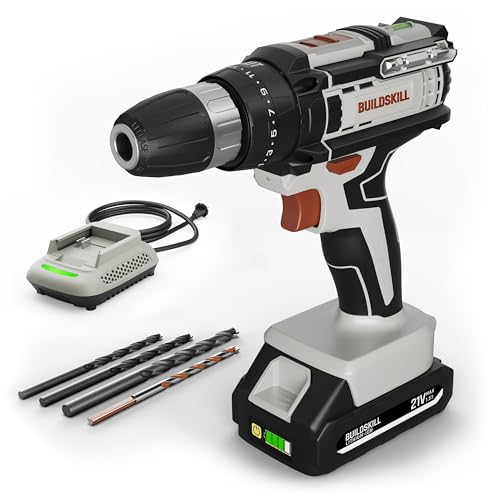 BUILDSKILL 21V Cordless Drill Machine for Home Use | Impact Drill with 10MM Keyless Chu…