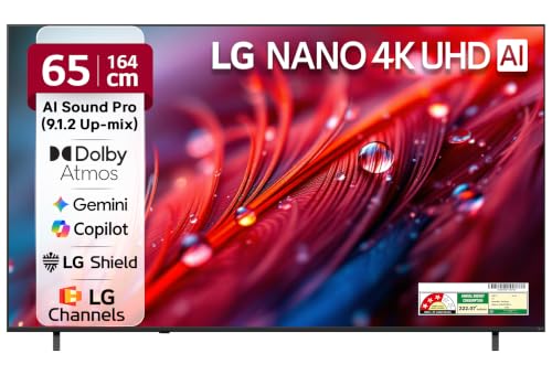 LG 164 cms (65 inches) NU87 AI Series Nano 4K Ultra HD (3840 x 2160) Smart webOS LED TV…