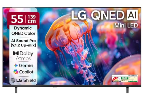 LG 139 cms (55 inches) Mini LED 4K Ultra HD (3840 x 2160) Smart webOS QNED Mini LED TV…