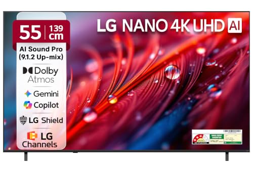 LG 139 cms (55 inches) NU87 AI Series Nano 4K Ultra HD (3840 x 2160) Smart webOS LED TV…