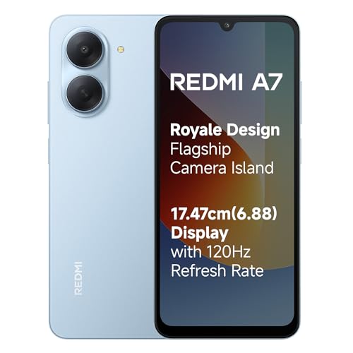 REDMI A7 4G (Sky Blue, 3 GB RAM, 64GB Storage) | Large 17.48cm (6.88) Smooth 120Hz Disp…