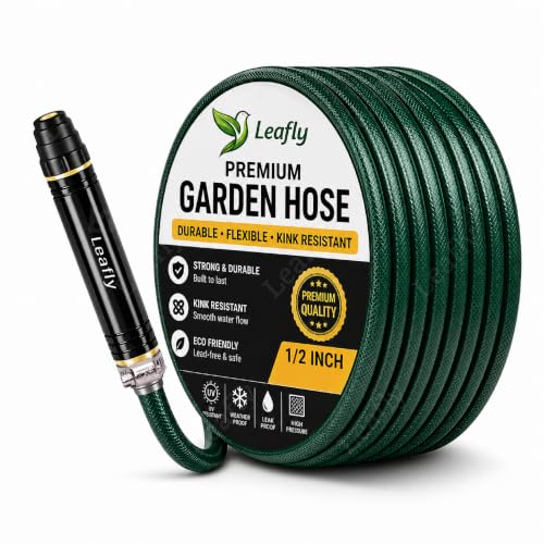 Leafly Heavy Duty Garden Hose, 20M, Green, Flexible Expandable Water Pipe with Double L…