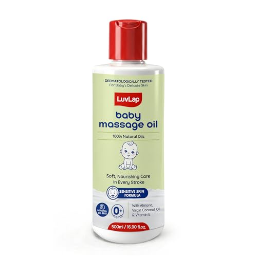 LuvLap Baby Massage Oil with Almond, Virgin Coconut Oil & Vitamin E, Deep Nourishing, S…