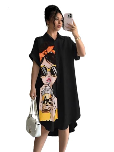 Zurity Women's Graphic Print T-Shirt Dress | Stylish Oversized Longline T-Shirt for Wom…