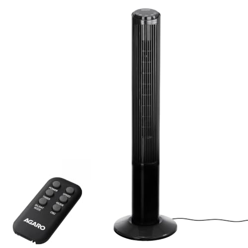 AGARO Imperial Oscillating Tower Fan, 40 Inches, 3 Speed, 2 Modes, Electric Standing Fa…