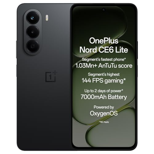 OnePlus Nord CE6 Lite | 8GB+128GB | Hyper Black | Segment's Fastest Dimensity 7400 Apex…