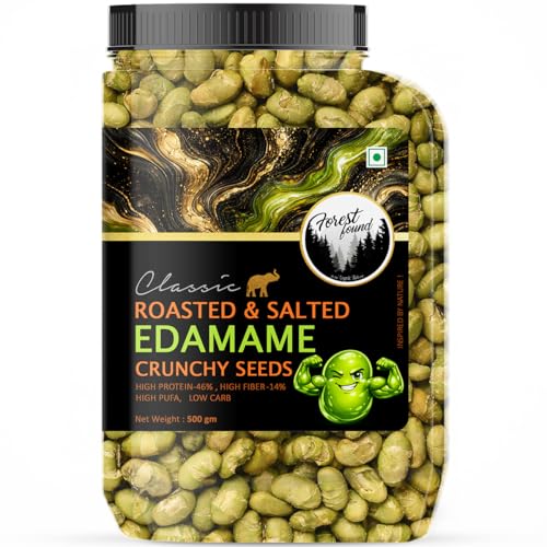 Forest Found Roasted & Salted Edamame (500g) Beans | 46% High Protein & 14% Fiber | Oil…
