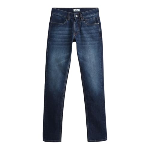 WROGN Men's Cotton Blend Jeans | Faded | Slim Fit | Dark Blue | 32