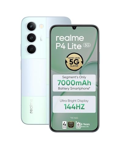 realme P4 Lite 5G (Mosaic Green, 4GB RAM, 64GB) | 13MP Camera | 6.8" 144Hz Display | Di…