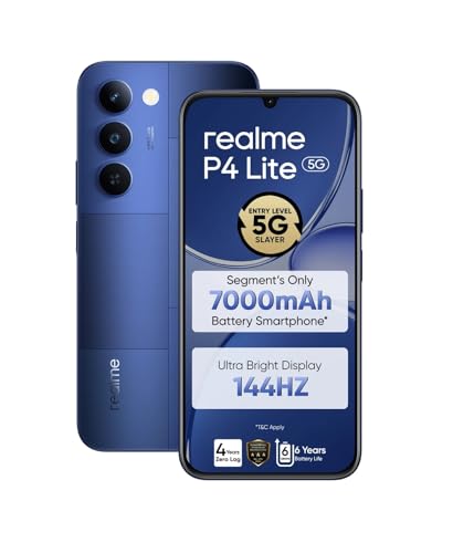 realme P4 Lite 5G (Mosaic Blue, 4GB RAM, 64GB) | 13MP Camera | 6.8" 144Hz Display | Dim…