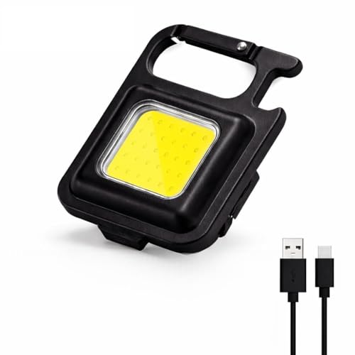 Keychain Light LED Rechargeable, Mini COB Keychain Torch Flashlight, Portable Pocket Em…