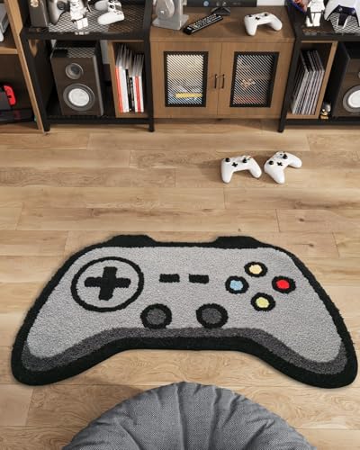 ROYAL TREND Cartoon Game Controller Rug for Boys' Room, Gaming Room Decor Carpet, Showe…