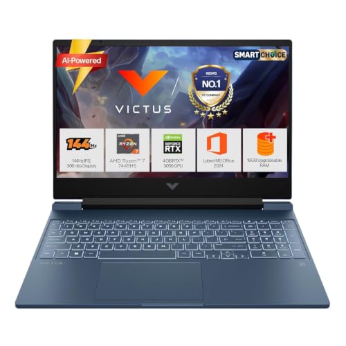 HP Smartchoice Victus, AMD Ryzen 7 7445HS, 6GB RTX 3050, 16GB DDR5(Upgradeable) 512GB S…