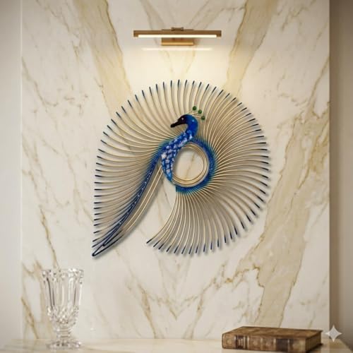 SNS DECOR Alluring Metal Peacock Wall Art Decorations | Perfect 3D Wall Sculpture For L…