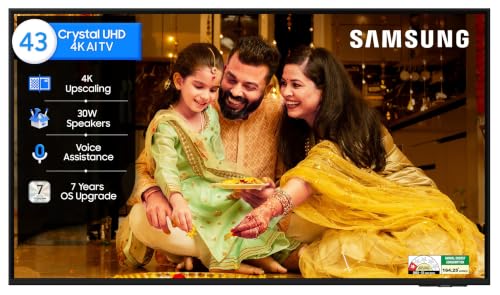 Samsung 43 inch (108cm) Crystal UHD 4K Vision AI 2026 Smart TV | 30W Speakers | 4K Upsc…