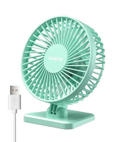 Gaiatop Small Desk Fan, 4.5 Inch Portable 3 Speeds Wind Desktop Table Cooling Fan in Si…