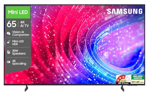 Samsung 65 inch (163cm) Mini LED 4K Vision AI 2026 Smart TV | 30W Speakers | 4K Upscali…