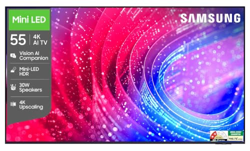Samsung 55 inch (138cm) Mini LED 4K Vision AI 2026 Smart TV | 30W Speakers | 4K Upscali…