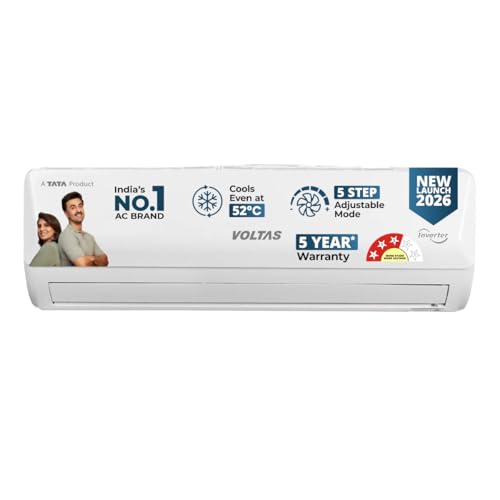 Voltas 0.95 Ton 3 Star, New Star Rated, Inverter Split AC (Copper, Convertible 5-in-1 C…