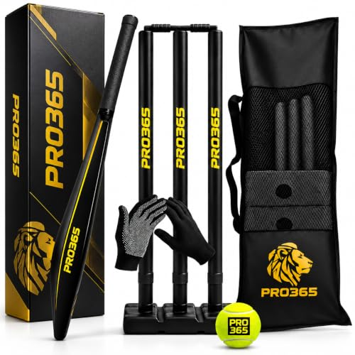 PRO365 Full Big Size Premium Complete Cricket Kit – Full Length Bat | Premium Ball | St…
