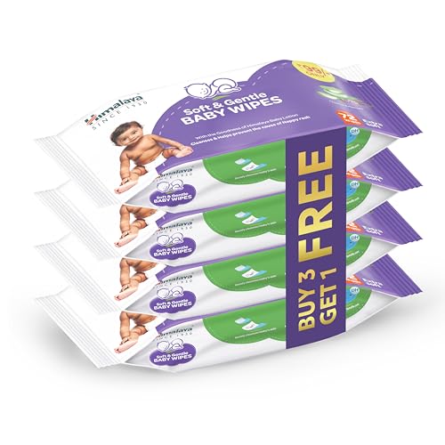 Himalaya Soft & Gentle Baby Wipes |72 Wipes x B3 G1 Free - 288 Wipes | With Licorice &…