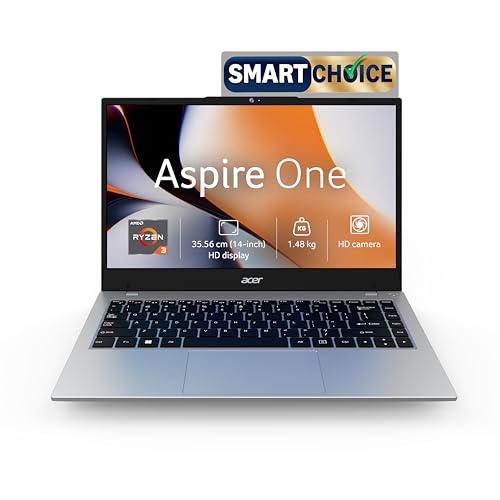 Acer Smartchoice Aspire One, AMD Ryzen 3-7320U, 8GB LPDDR5 RAM/ 512GB SSD, 14.0"/35.56c…