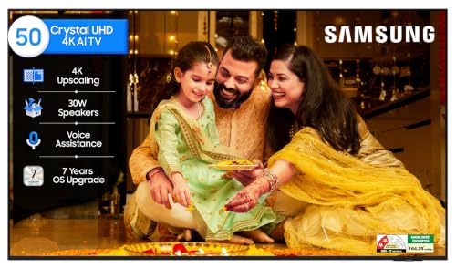 Samsung 50 inch (125cm) Crystal UHD 4K Vision AI 2026 Smart TV | 30W Speakers | 4K Upsc…