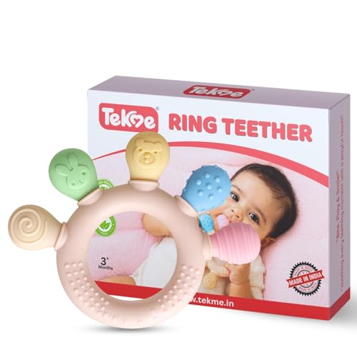 Tekme Silicone Ring Teether for Babies 3-12 Months | Made in India Baby Teething Toys |…