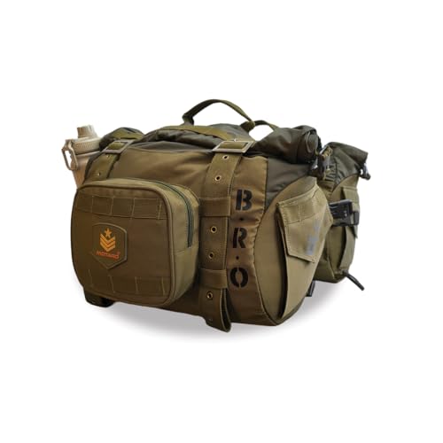 MOTARD B.R.O Motorcycle Saddle Bag 60L (30L+30L) | Waterproof Roll-Top Touring Saddle B…