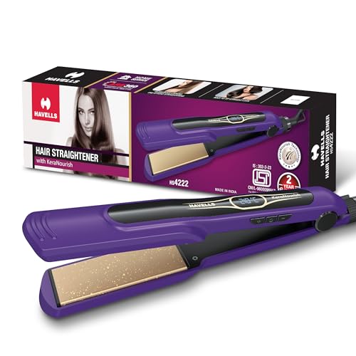 Havells Wide Hair Straightener|KeraNourish| 5 Adjustable Temperature Settings| Digital…