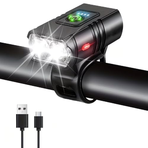 Super Bright USB Rechargeable Bike Lights Set,Waterproof Powerful Bicycle Front Headlig…
