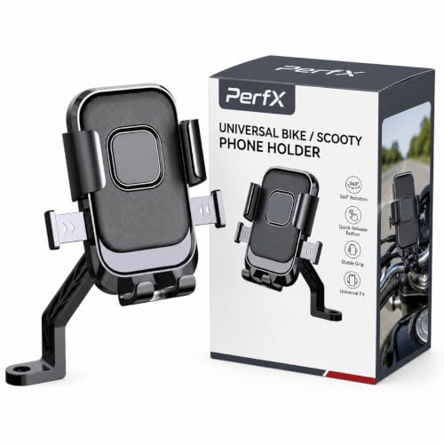 PerfX 360° Rotatable Bike Phone Holder with Quick Lock System, Heavy Duty Anti-Slip Han…