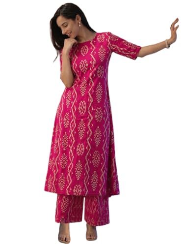 ANNI Designer Women's Viscose Blend Printed A-Line Kurta with Palazzo for Women (RUPIKA…
