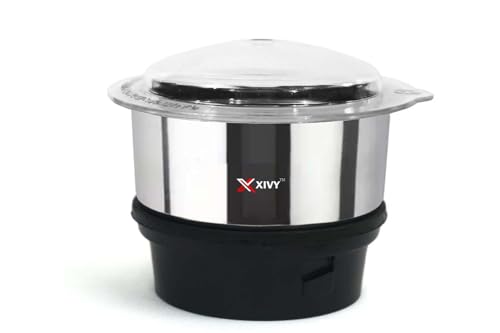 XIVY 180 ml Mixer Grinder Chutney Jar with 2 Lock & 4 Teeth Coupler | Stainless Steel M…